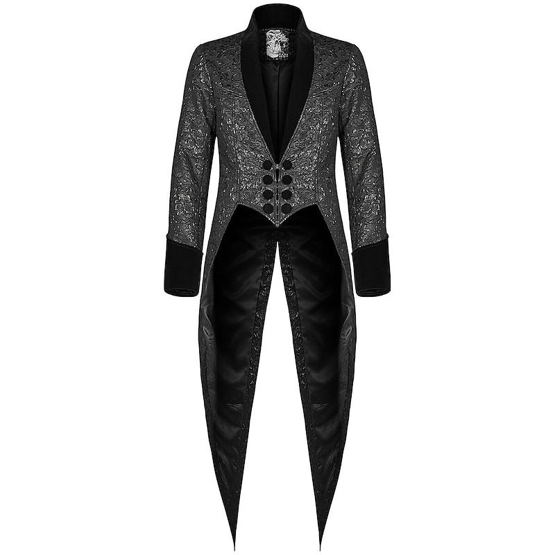 Punk & Gothic Medieval Coat Masquerade Prince Knight Ritter Nobleman Fancy Dress Men's Royal Steampunk Party / Evening Adults' Coat4