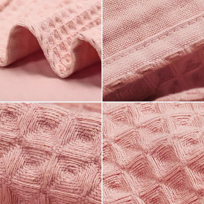 Waffle Style 100% Cotton Bath Towel, Lightweight, Breathable, Absorbent, And Quick Drying Japanese Honeycomb Bath Towel Multi Colors2