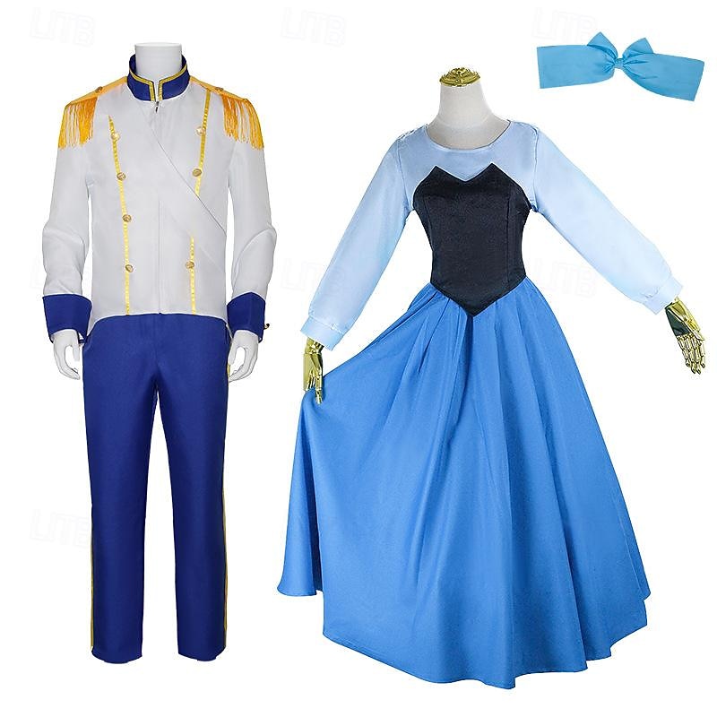 The Little Mermaid Ariel Princess Prince Eric Cosplay Costume Couples Costumes Cosplay Costume Movie Cosplay for Couple's Men's Women's Adults' Carnival Masquerade Bachelorette Party