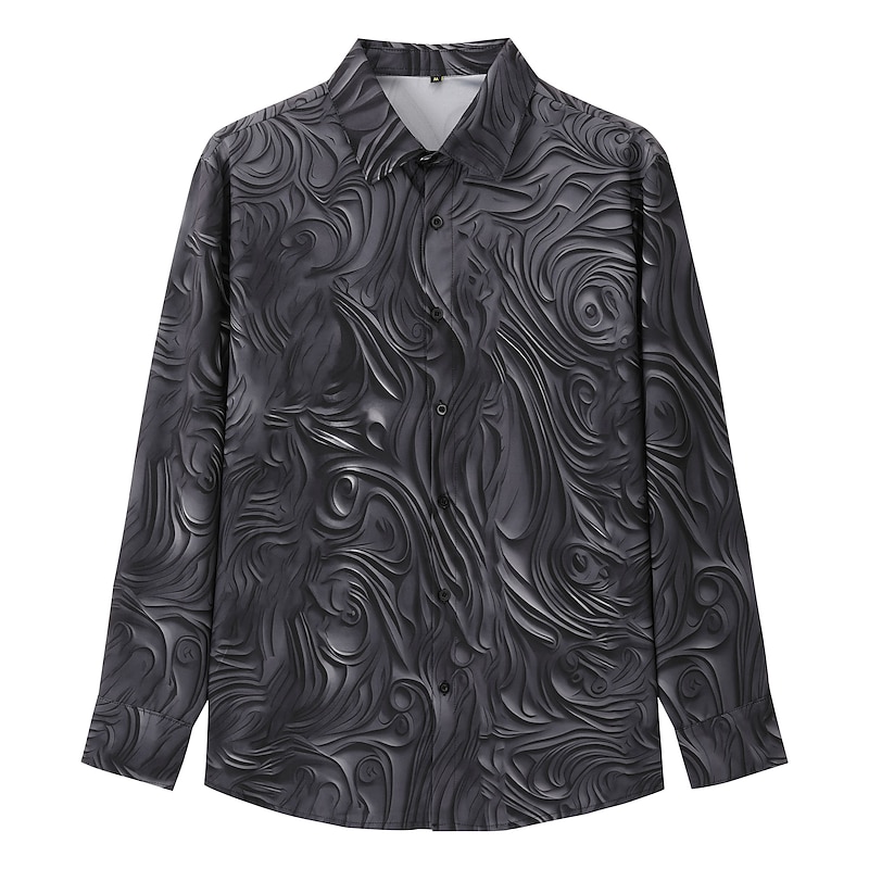 Men's Totem Halloween Costumes Shirt Button Up Shirt Long Sleeve Vintage Gothic Outdoor Halloween Street Fall & Winter Turndown Buttons Print Black Blue Purple Green2