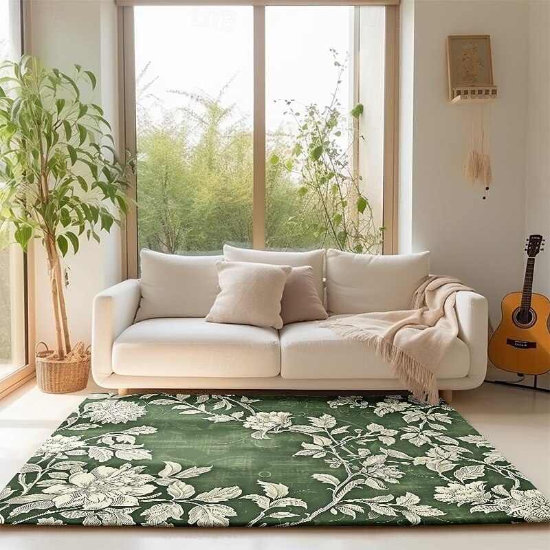Botanical Green Area Rug Kitchen Mat Non-Slip Oil Proof Floor Mat Livingroom Rug Indoor Outdoor Mat Bedroom Decor Bathroom Mat Entrance Rug Door Mat Bird Tree of Life2