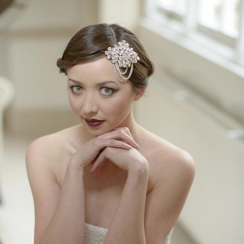 Head Jewelry Flapper Headband Retro Vintage Roaring 20s 1920s Rhinestone For Cosplay Carnival Women's Costume Jewelry Fashion Jewelry3