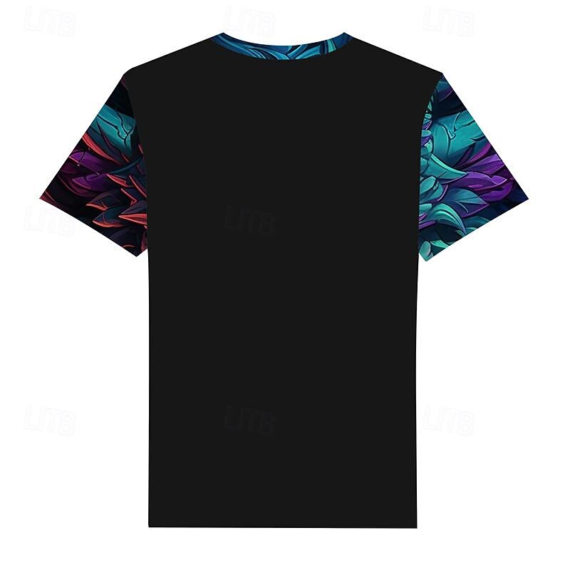 Men's Graphic Animal Lion T Shirt Short Sleeve T shirt 3D Print Crew Neck Shirt Daily Designer Subculture Sports Outdoor Holiday Going out Blue Purple Green Spring & Summer Clothing Apparel S M L XL2