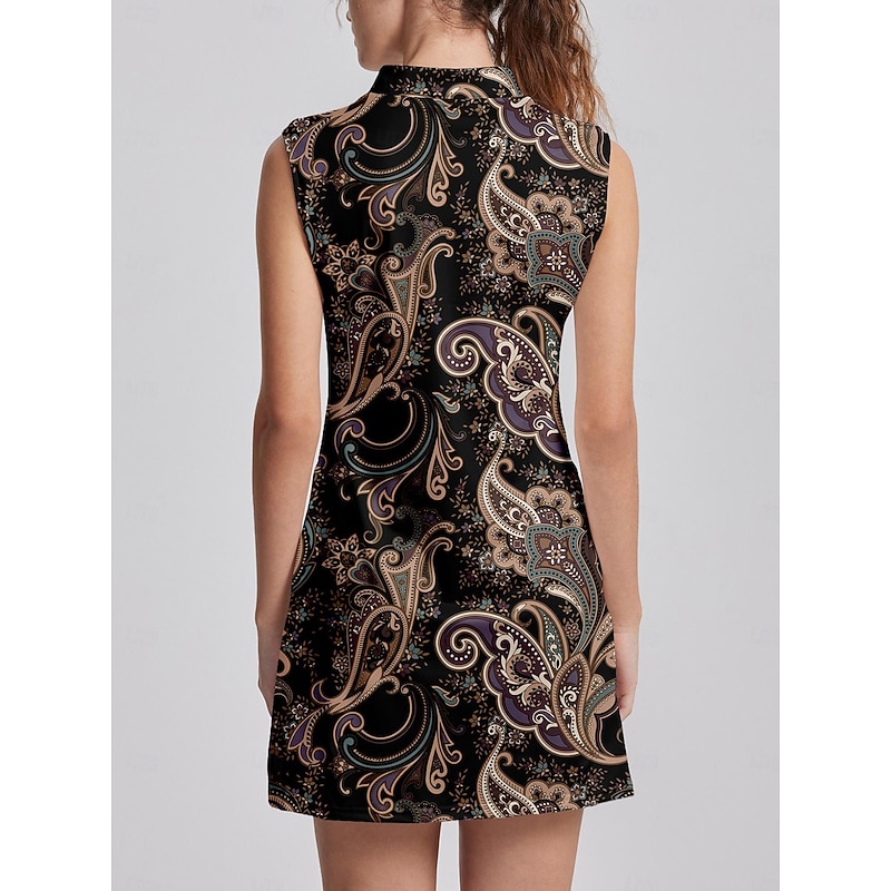 Women's Golf Dress Black Sleeveless Fall Winter Ladies Golf Attire Clothes Outfits Wear Apparel2