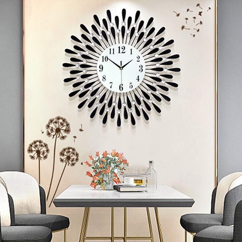 Large Wall Clock Metal Decorative Silent Non-Ticking Big Clocks Modern Home Decorations for Living Room Bedroom Dining Room Office3
