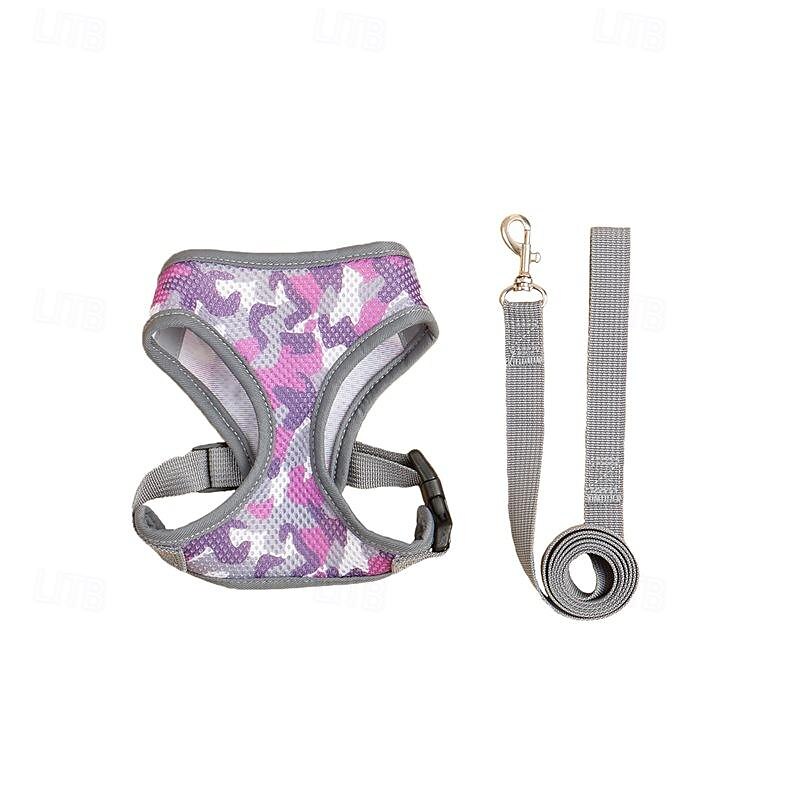 Hot Selling Pet Chest And Shoulder Straps For Breathability Comfort And Adjustable Fit. Classic Camouflage Contrasting Color Dog Leash4