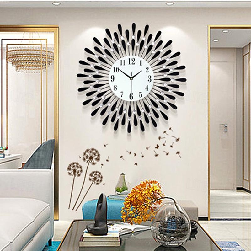 Large Wall Clock Metal Decorative Silent Non-Ticking Big Clocks Modern Home Decorations for Living Room Bedroom Dining Room Office2