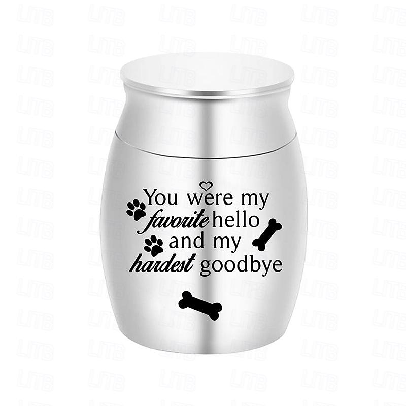Pet Urn Commemorating Family Cat And Dog Urn With Engraved Characters And Images Stainless Steel Urn2