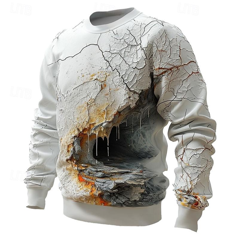 Men's Cave Sweatshirts Sweatshirt Pullover Long Sleeve Sweatshirt Crew Neck 3D Subculture 3D Print Vacation Holiday Going out 3D Print Spring &  Fall