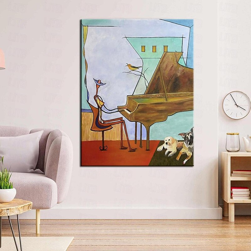 Hand painted Abstract Piano Oil Painting handmade Music Room Art painting Modern Oil Painting of Abstract Figure Oil Painting Music painting Abstract Cubism  art figurative art modern art painting