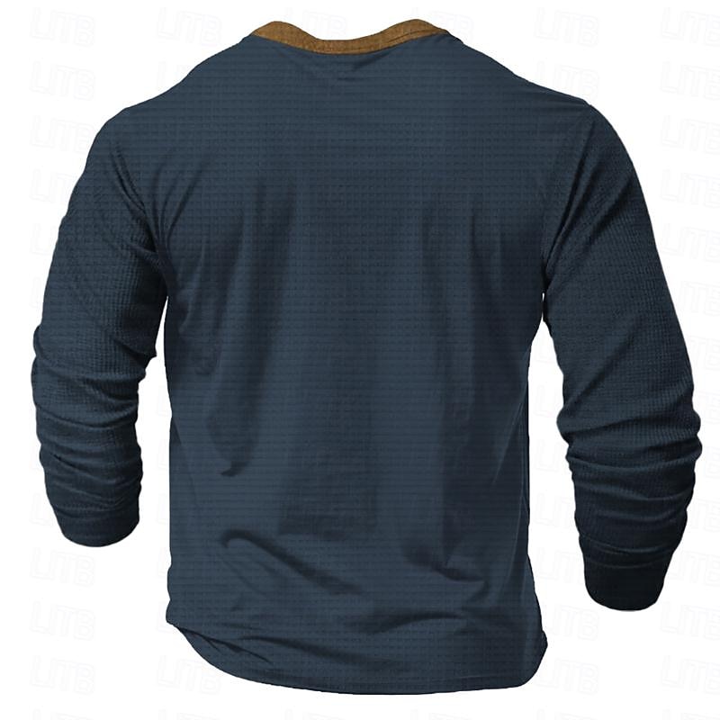 Men's Funny Long Sleeve Henley Shirt - 'WITH A BODY LIKE THIS WHO NEEDS HAIR?' Graphic Lifestyle Tee2