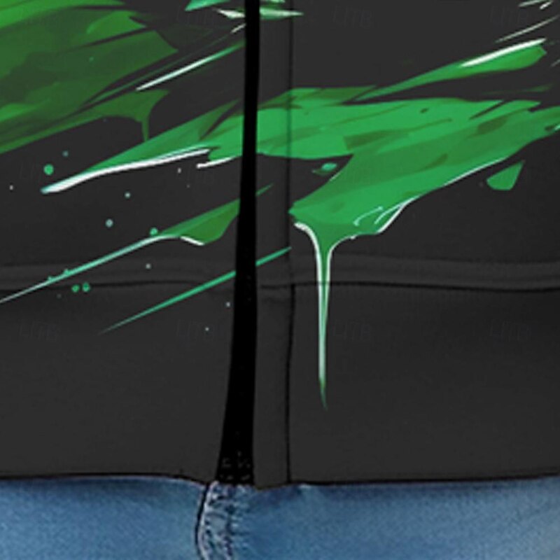 Boys 3D Football Hoodie Coat Outerwear Long Sleeve Fall Winter Active Streetwear Cool Kids 3-12 Years Zip Street Daily Regular Fit4