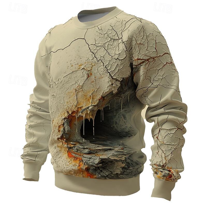 Men's Cave Sweatshirts Sweatshirt Pullover Long Sleeve Sweatshirt Crew Neck 3D Subculture 3D Print Vacation Holiday Going out 3D Print Spring &  Fall2