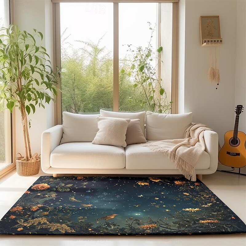 Botanical Night Area Rug Kitchen Mat Non-Slip Oil Proof Floor Mat Livingroom Rug Indoor Outdoor Mat Bedroom Decor Bathroom Mat Entrance Rug Door Mat Bird Tree of Life2