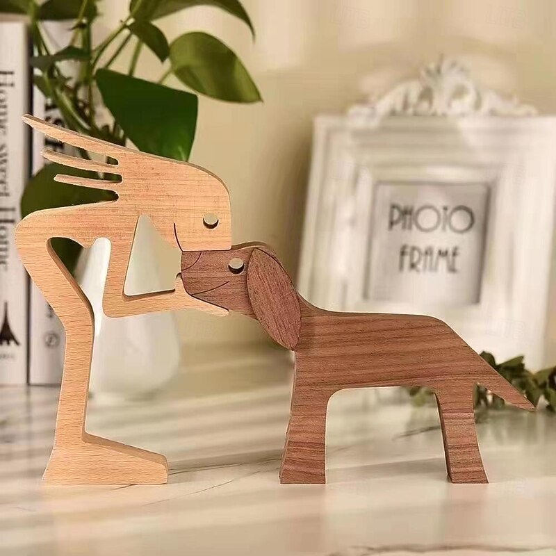 New Product Puppy Family Ornaments Wooden Crafts Ornaments Tabletop Ornaments Creative Decorative Animal Ornaments3
