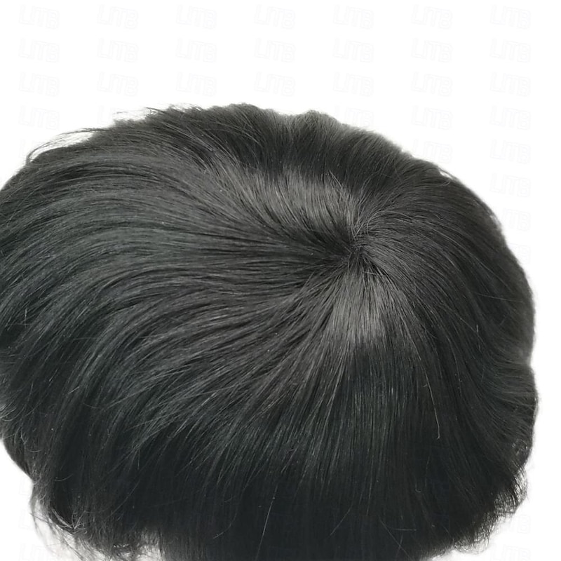 Toupee for Men Human Hair System Replacement Fine Mono Hairpiece Poly Skin Around Durable NPU Monofilament Mens Wig 6X8 7X9 8X102