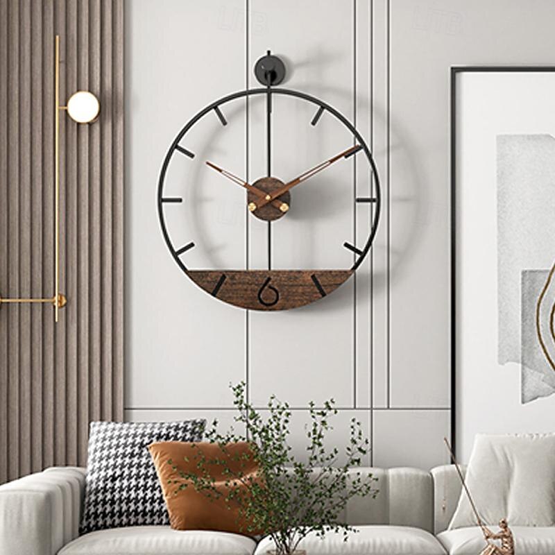 Large Wall Clock Metal Retro Minimalist Modern Round Silent Non-Ticking Battery Operated Clocks for Living Room/Home/Kitchen/Bedroom/Office/School Decor4