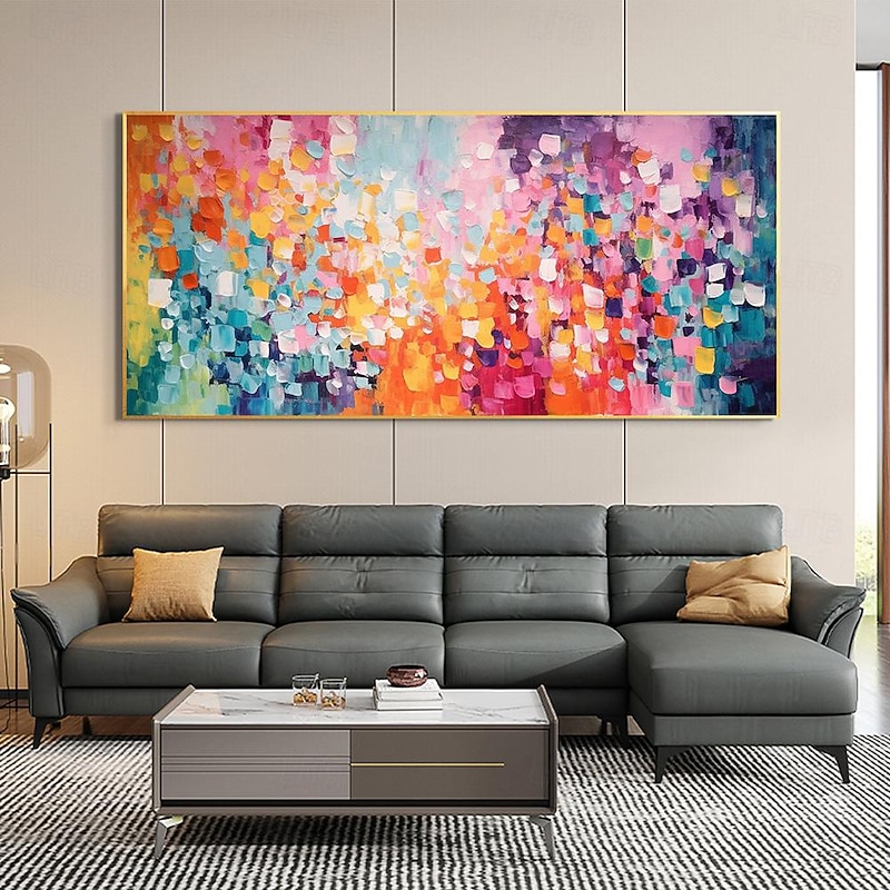 Handmade Oil Painting Hand Painted Horizontal Abstract Landscape Contemporary Modern Rolled Canvas (No Frame)