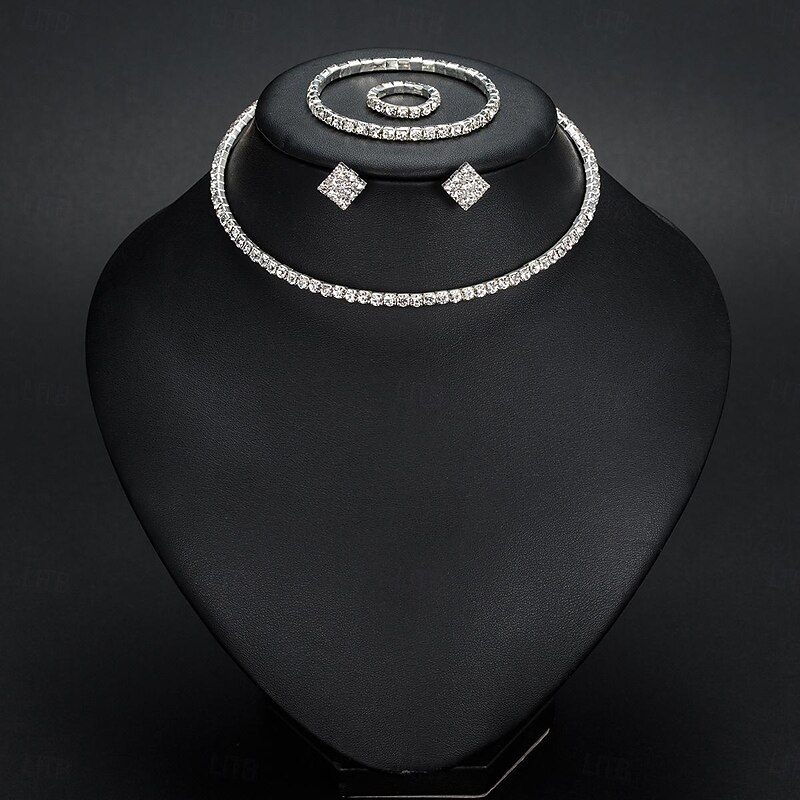 Love Jewelry Set Crystal Eyes Drop Earrings Necklace Women Wedding Jewelry Set2