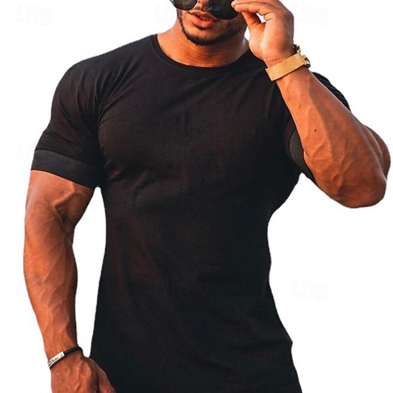 Men's T Shirt Tee Tee Top Short Sleeve Crew Neck Spring & Summer Color Block Fashion Designer Basic Sexy Vacation Street Going out Black White Red Top Tee for Men4