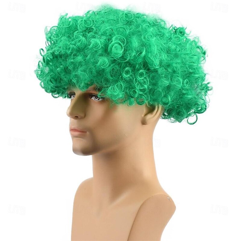 Short Fluffy Afro Wigs-Women Men Kinky Curly Disco Hippie Wig for Costume Cosplay Halloween Party St.Patrick's Day Wigs3