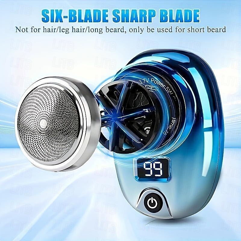 Mini Shaver Portable Electric Shaver, 2023 New Upgraded Pocket Shaver USB Mini Shaver Men's Rechargeable Waterproof Compact Electric Shaver Suitable For Home, Car, Travel3