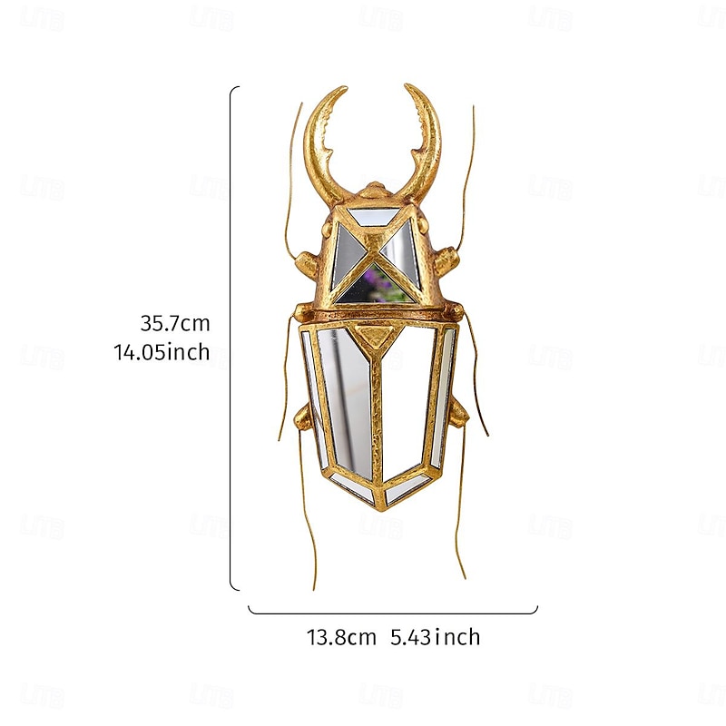 1PC A Resin Material Wall Hanging in The Shape of A Sheep's Horn Insect With a Specially Designed Surface Inlaid With A Mirror is Suitable for Decorative Hanging in An Insect House at Home Parties2