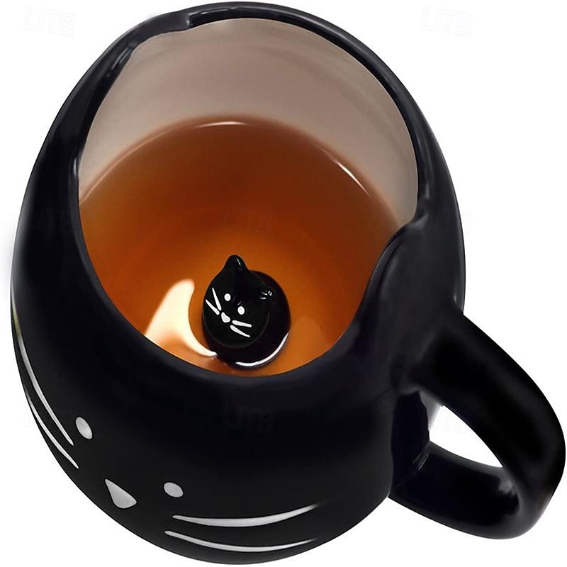 Little Black Cat Mug Nordic Creative Cute Ceramic Cup Coffee Cup Couple Water Cup3
