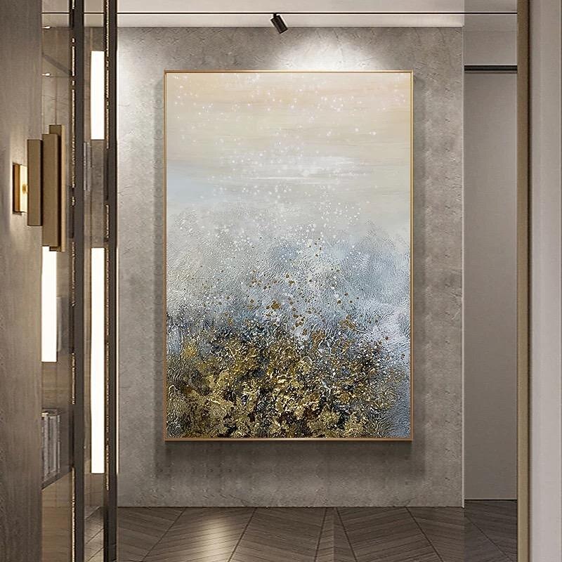 Mintura Handmade Gold Abstract Texture Oil Paintings On Canvas Wall Art Decoration Modern Picture For Home Decor Rolled Frameless Unstretched Painting