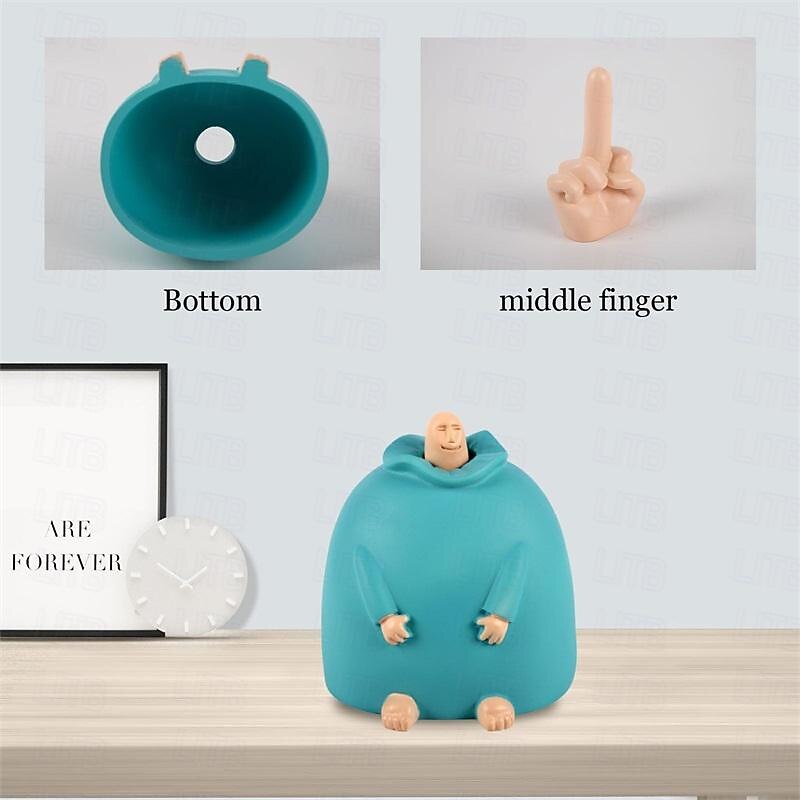 Middle Finger Desk Decor - 1 Set Middle Finger Desk GuyResin Ornaments Prank Toy Funny Decoration for Home Living Room Office Table3