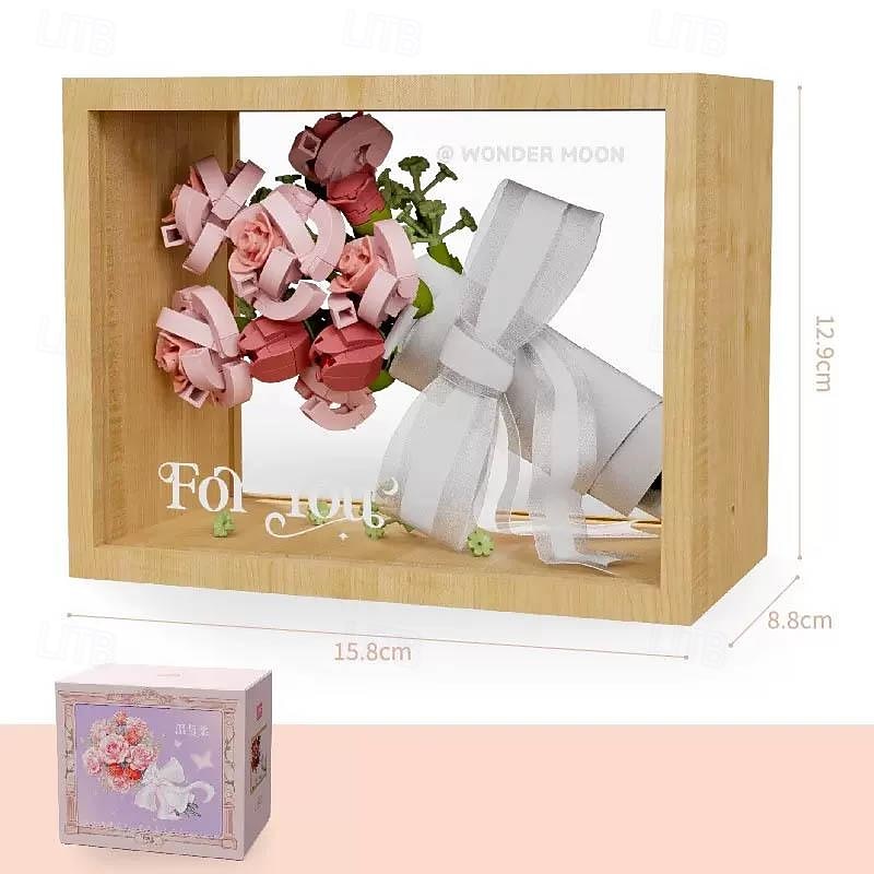 Women's Day Gifts lnlaid Building Blocks Light Flower Carriage Ornaments Building Toys Gift BoxValentine's Day Women's Day Mother's Day Gifts for Girls Mother's Day Gifts for MoM4