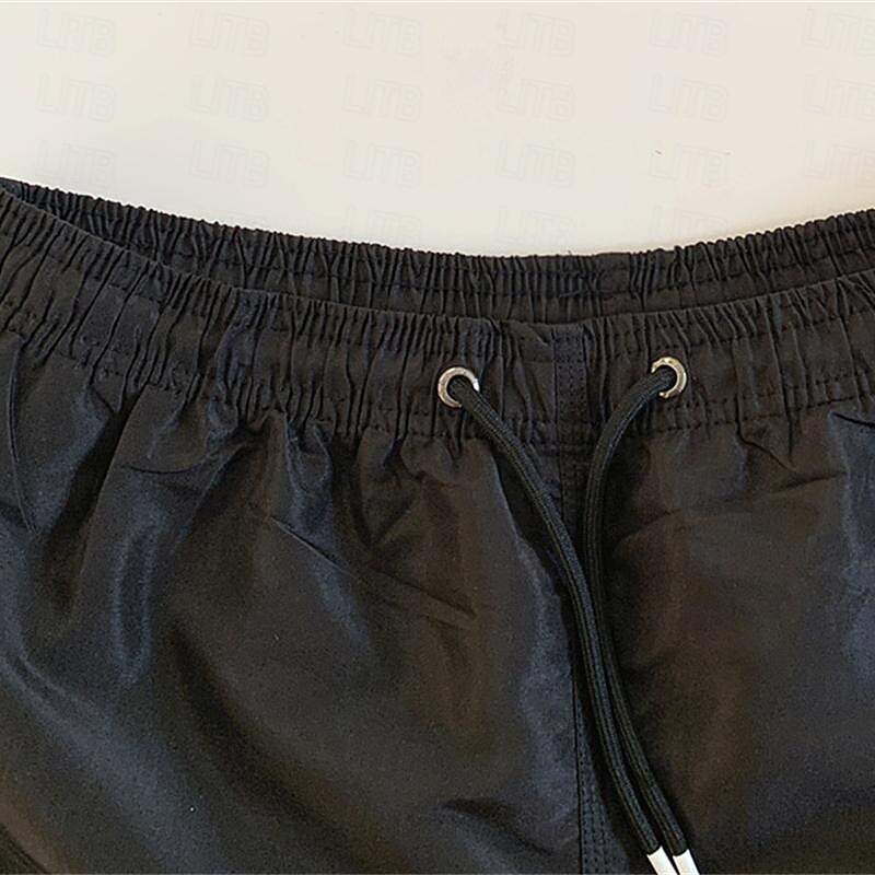 Men's Swim Shorts Shorts Beach Shorts Drawstring Elastic Waist Plain Comfort Quick Dry Short Holiday Beach Weekend Fashion Casual Black Yellow Micro-elastic3