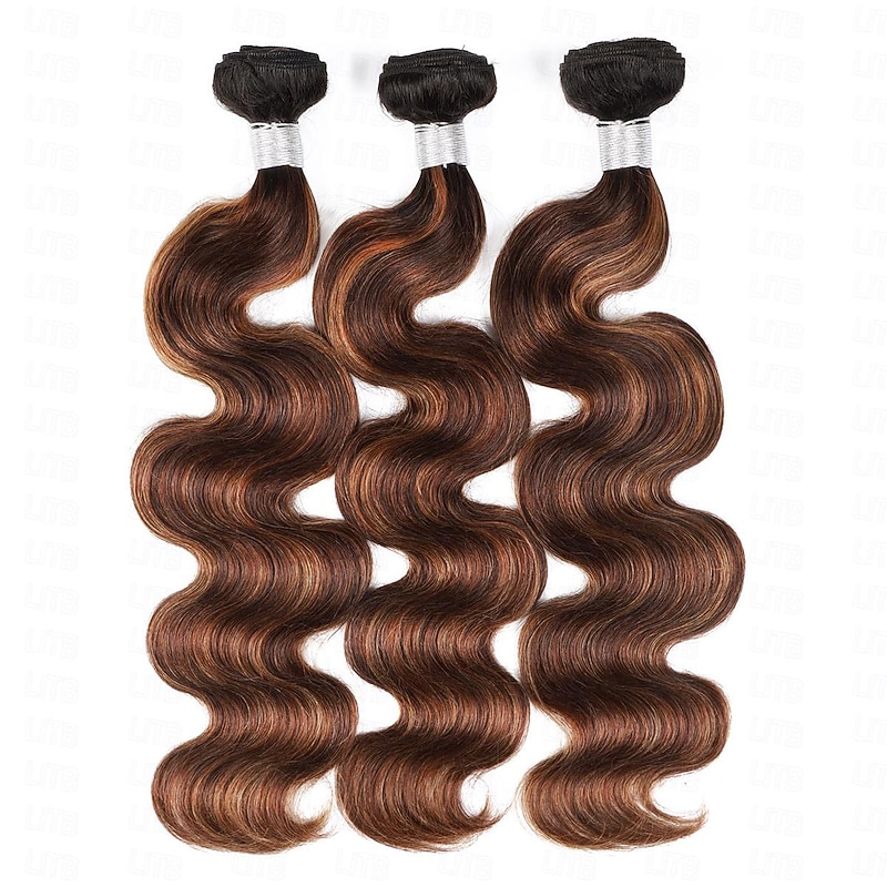 Ombre T1B-4/30# Hair Body Wave Human Hair 3 bundle 12-28 inches2