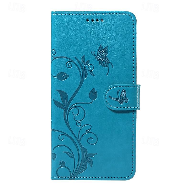 Phone Case For Samsung Galaxy S25 S24 S23 S23 FE S22 S21 Ultra Plus A34 A54 A73 A53 Wallet Case Embossed Full Body Protective with Wrist Strap Tree Butterfly TPU PU Leather3