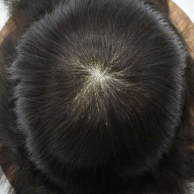 Wigs for Men Hair Loss Real Hair Toupee Mono Lace Systems Size 7x9 Inch Color 6X8 7X9 8X104