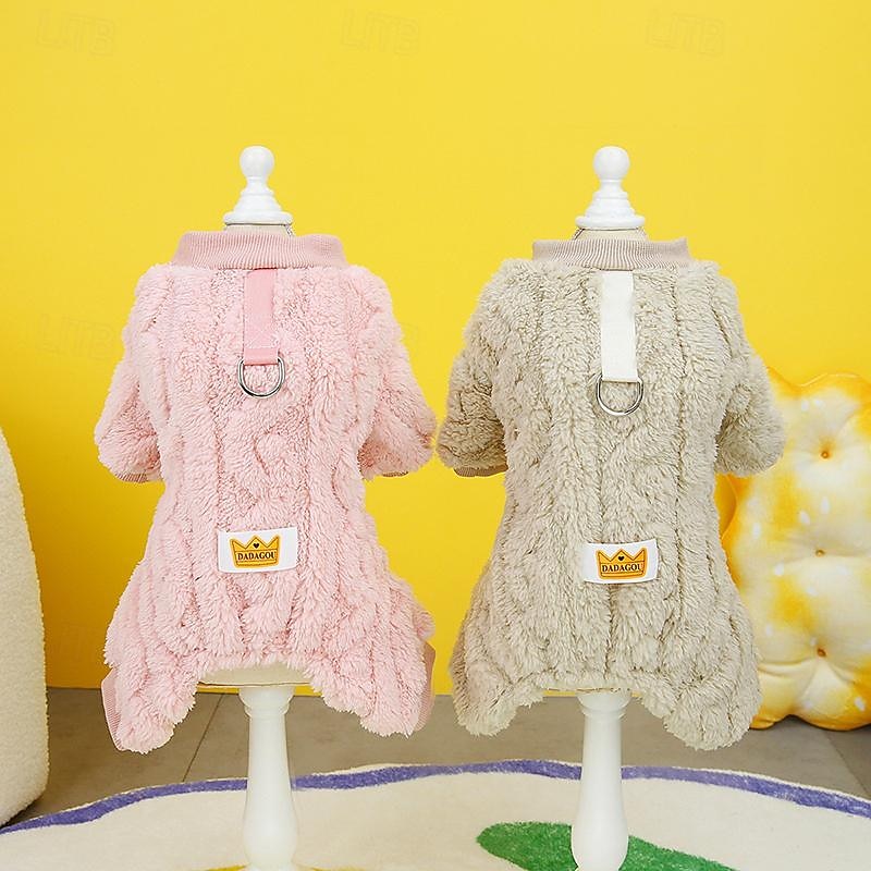 Dog Cat Jumpsuit Fashion Cute Winter Warm Soft Washable Comfortable Outdoor Sports Dog Clothing for Bichon Frise Poodle Pomeranian Baby Pet Papillon2