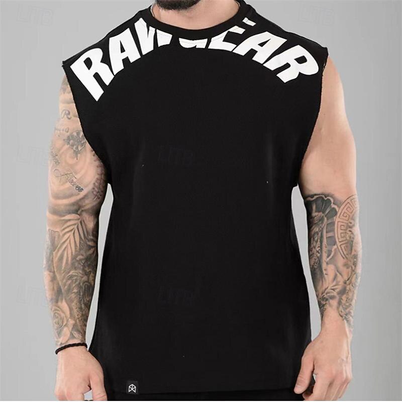 Men's Tank Top Vest Top Undershirt Sleeveless Shirt Sleeveless Crewneck Summer Color Block Fashion Designer Basic Vacation Street Going out Black White Khaki Top Tee for Men3