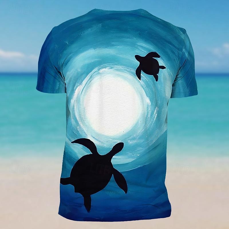 Men's Graphic Animal Turtle T Shirt Short Sleeve T shirt 3D Print Crew Neck Shirt Vacation Daily Designer Sports Outdoor Holiday Going out Yellow Blue Green Spring & Summer Clothing Apparel S M L XL2