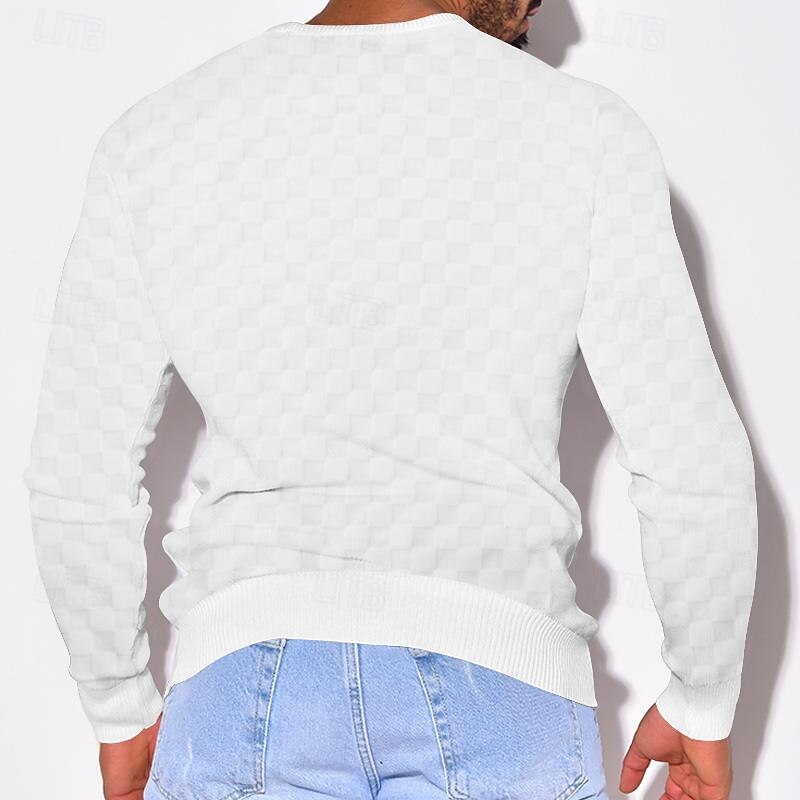 Men's T Shirt Tee Knit Tee Tee Top Long Sleeve Crew Neck Spring &  Fall Plain Fashion Designer Basic Knit Vacation Street Going out Black White Khaki Top Tee for Men4