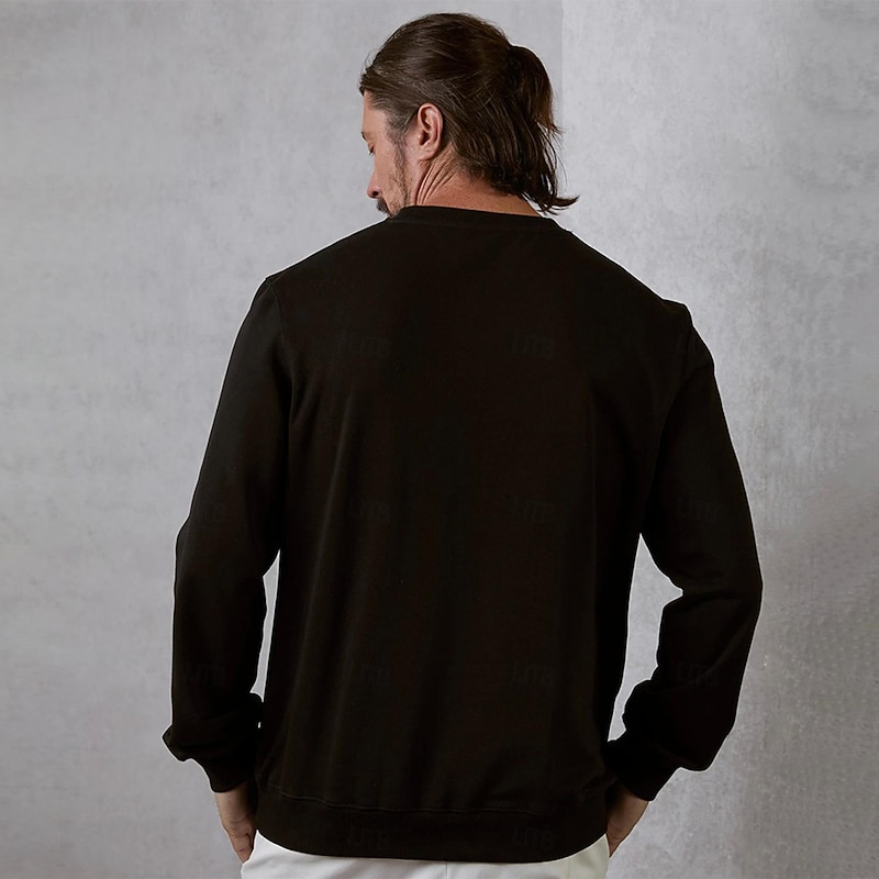 Men's Graphic Sweatshirts Long Sleeve Sweatshirts  Crew Neck Fashion Daily Vacation Holiday Spring &  Fall Black White Clothing Apparel Designer S M L XL 2XL3