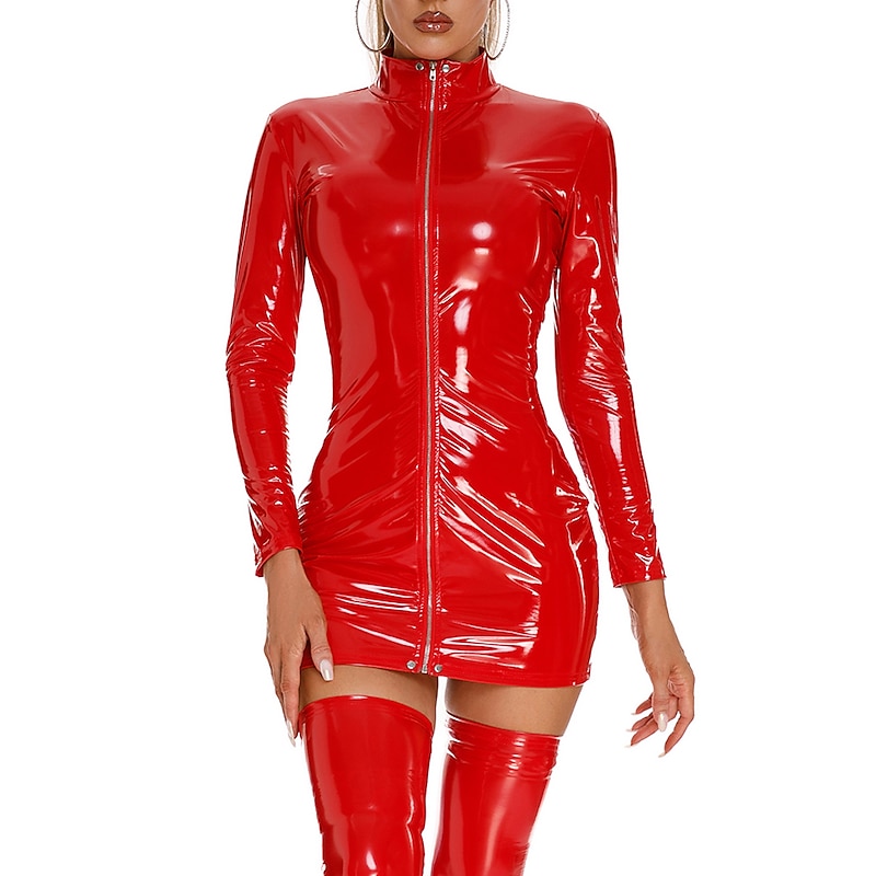 Dance Costumes Exotic Dancewear Pole dance Dress Metal Chain Pure Color Splicing Women's Performance Training Long Sleeve High PU3