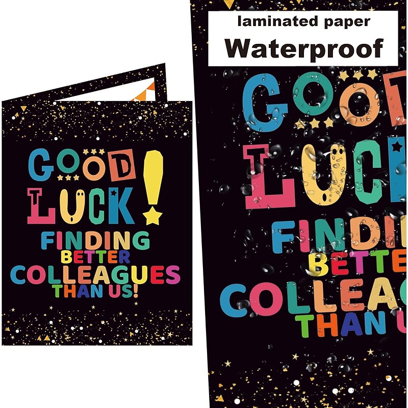 Good Luck Retirement Card Farewell Party Decorations Goodbye Cards Sign in Poster Greeting Card We Will Miss You Party Supplies Leaving Gifts for Colleague Women Men3