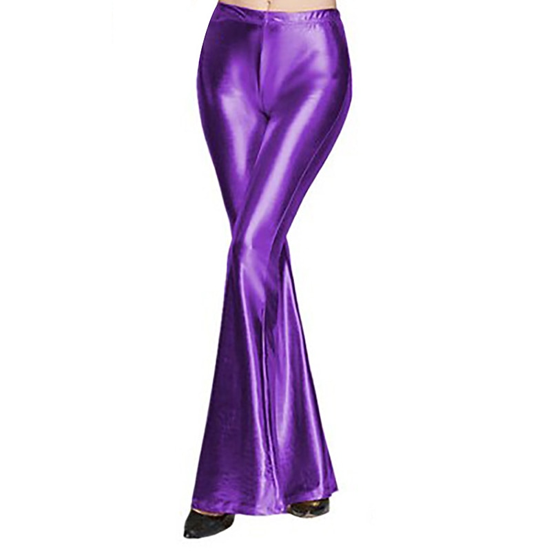 1980s Hip Pop Bell Bottom Pants Abba Costume Flared Trousers Disco Solid Color Fancy Dress Women's Carnival Costume Carnival Performance Club Pride Parade Adults' Pants All Seasons4