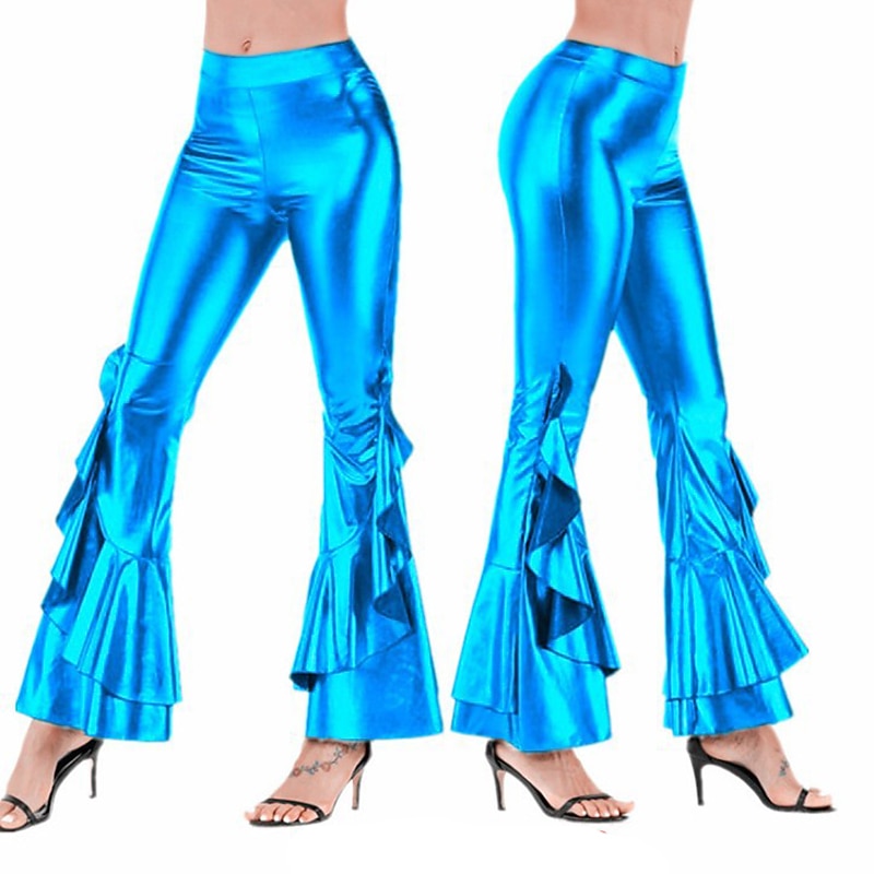 1980s Hip Pop Bell Bottom Pants Abba Costume Flared Trousers Solid Color Fancy Dress Women's Carnival Costume Carnival Performance Prom Pride Parade Adults' Pants All Seasons2