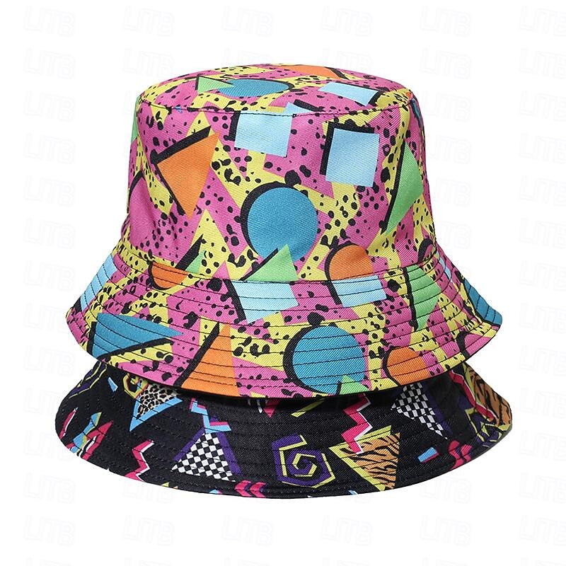 Hippie 1980s Street Style Masquerade Bucket hat Hippie Fancy Dress Men's Women's Masquerade Dailywear Casual Daily Pride Parade Adults' Hat