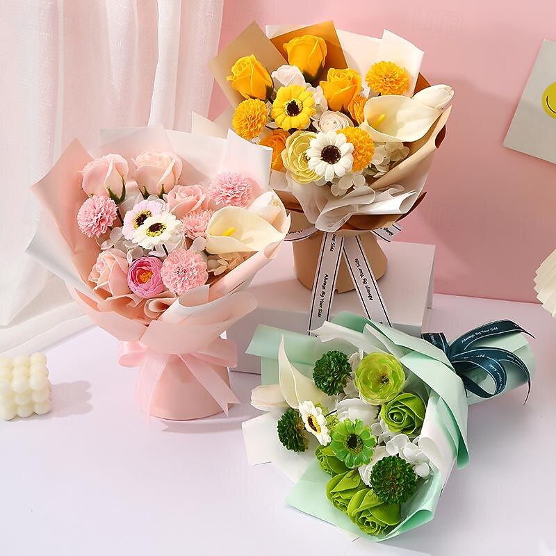 Women's Day Gifts Women's Day Mother's Day Gifts for Girls Small Fresh Eternal Soap Bouquet Mix And Match Style Creative Wedding Gift With Soap Flowers In Hand Mother's Day Gifts for MoM