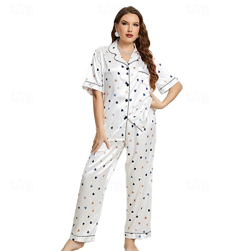 Adults' Heart Bathrobe Pajamas Nightwear Onesie Pajamas Kigurumi Pajamas Cosplay For Women's Dailywear Causal Cartoon