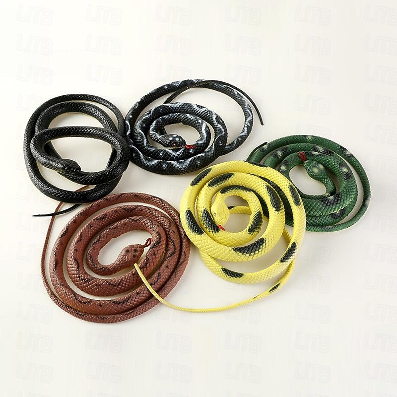 Realistic Fake Rubber Toy Snake Black Fake Snakes 49 Inch Long April Fool's Day2