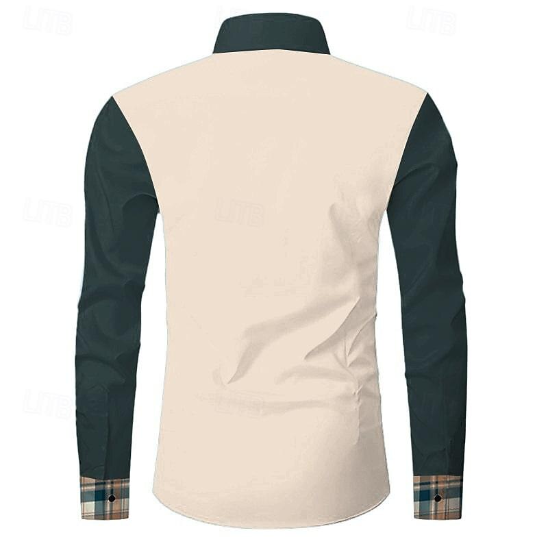 Men's Plaid Cowboy Western Shirt Button Up Shirt Cowboy Shirt Long Sleeve Vintage Western Daily Wear Spring &  Fall Turndown Collared Shirts 3D Print Front Pocket Black Green Khaki2