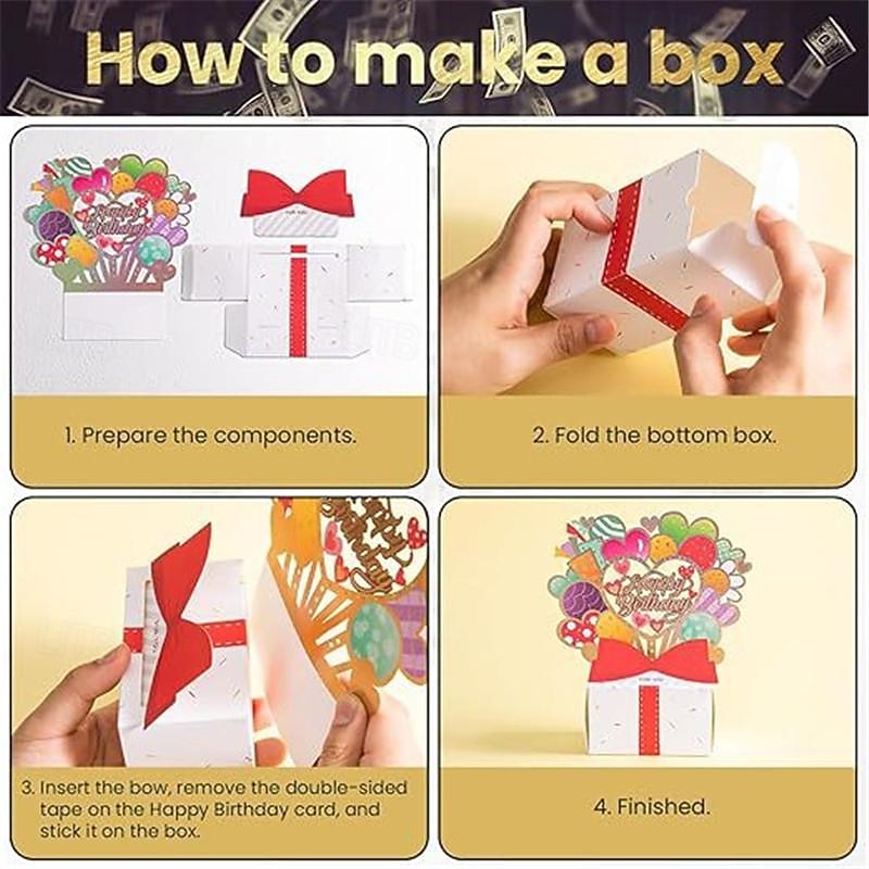 Money Box for Cash Gift Pull Happy Birthday Surprise Gift Box Birthday Gift Ideas DIY Set Money Pull Box for Cash Gift3